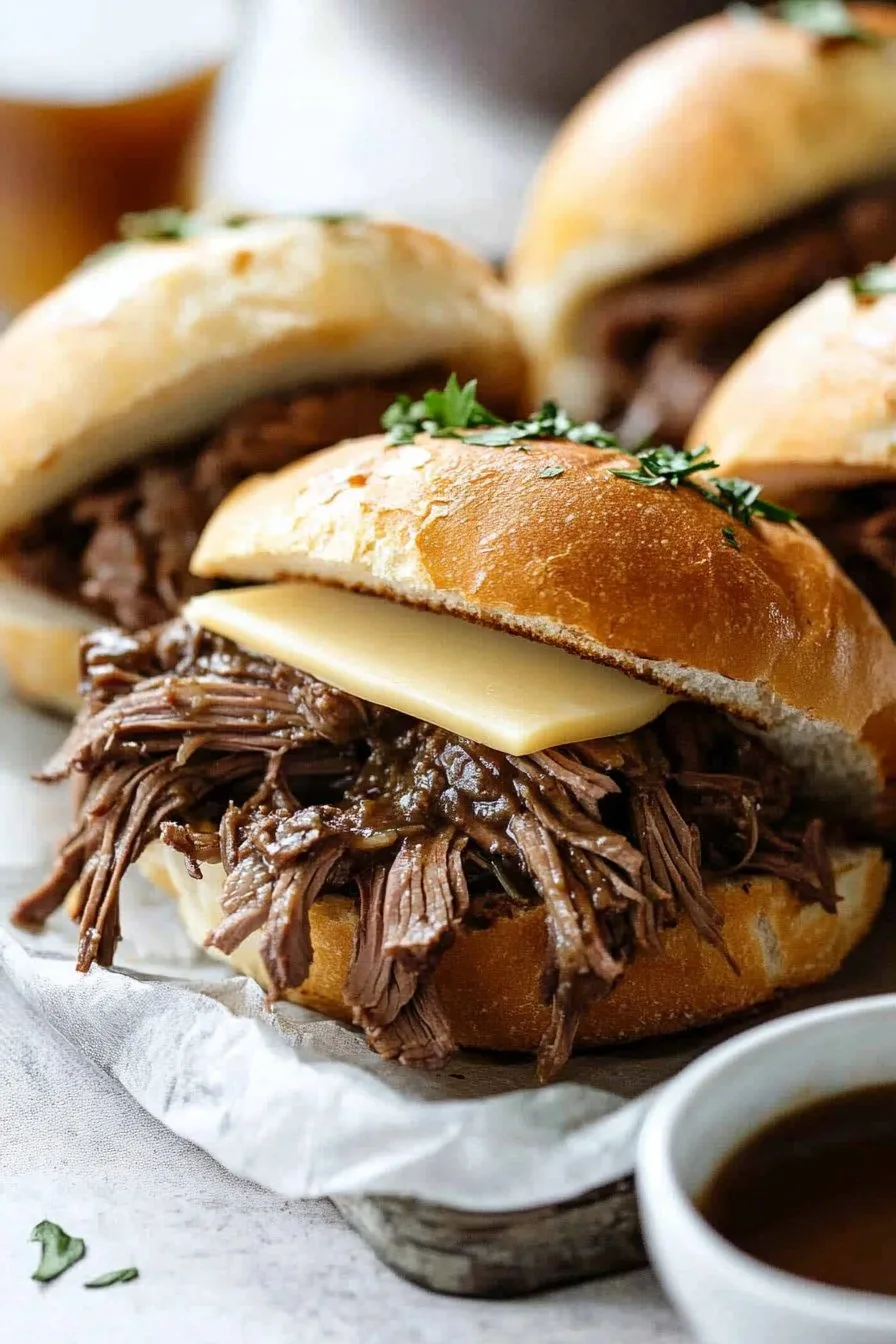 Slow Cooker French Dip Sandwiches