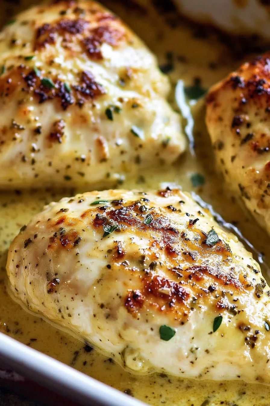 Creamy Baked Asiago Chicken Breasts