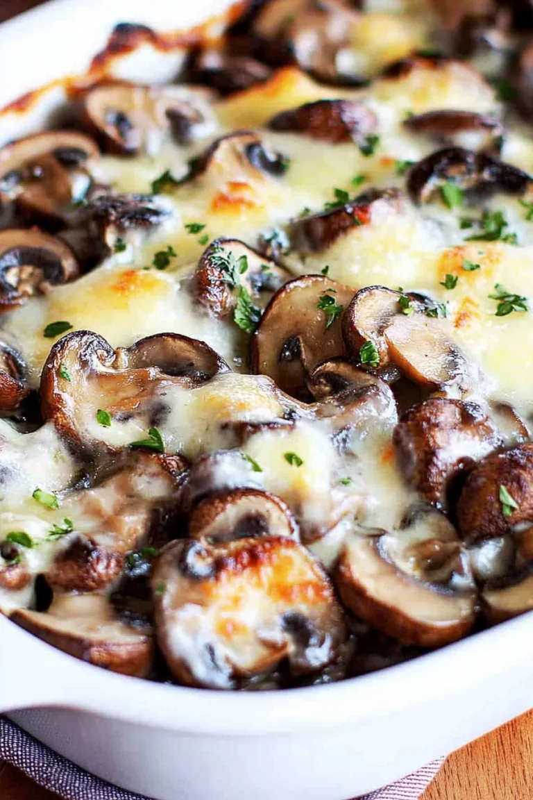 Baked Cheesy Mushrooms Casserole
