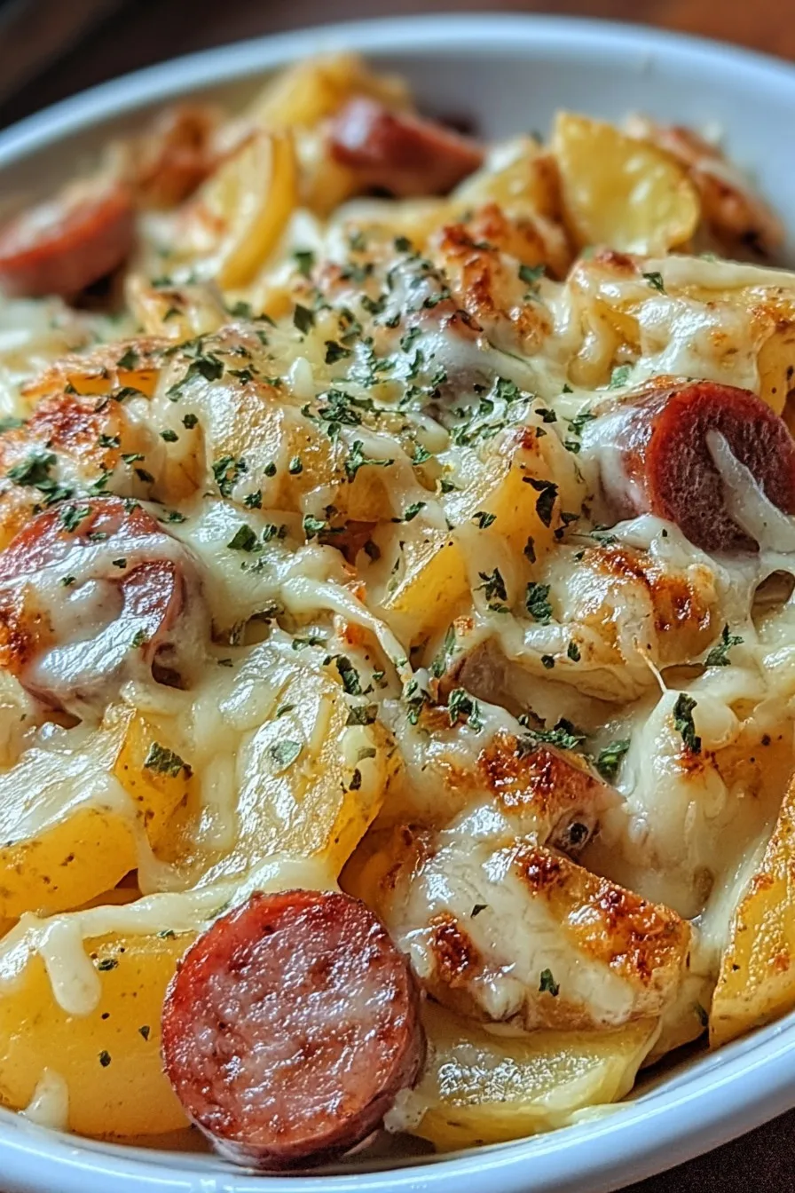 Cheesy Ranch Potatoes and Smoked Sausage