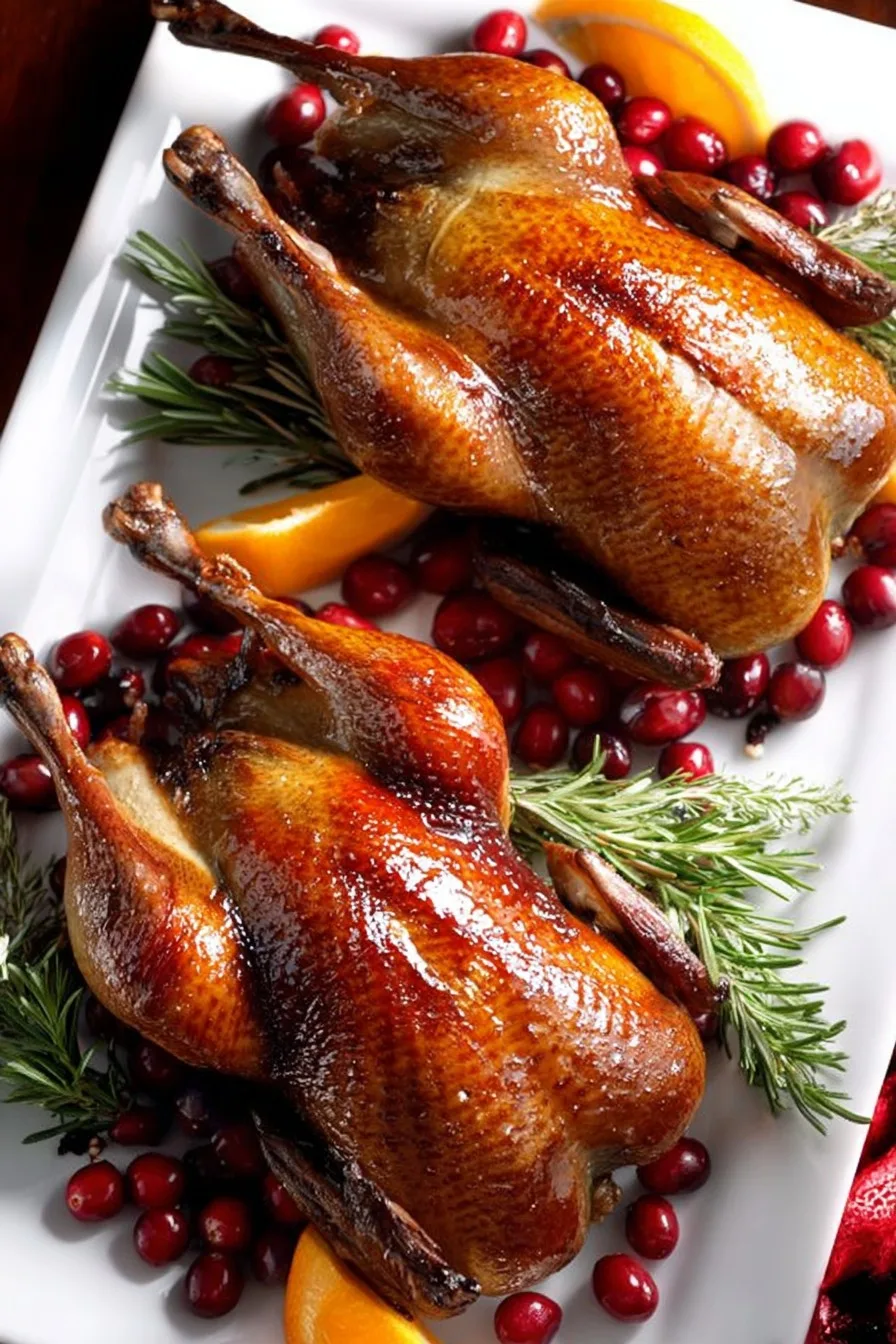 Cranberry-Orange Roast Ducklings