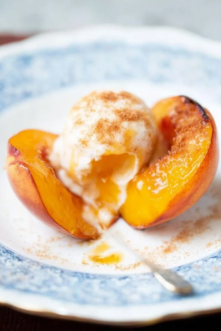 Easy Baked Peaches with Cinnamon Sugar Topping