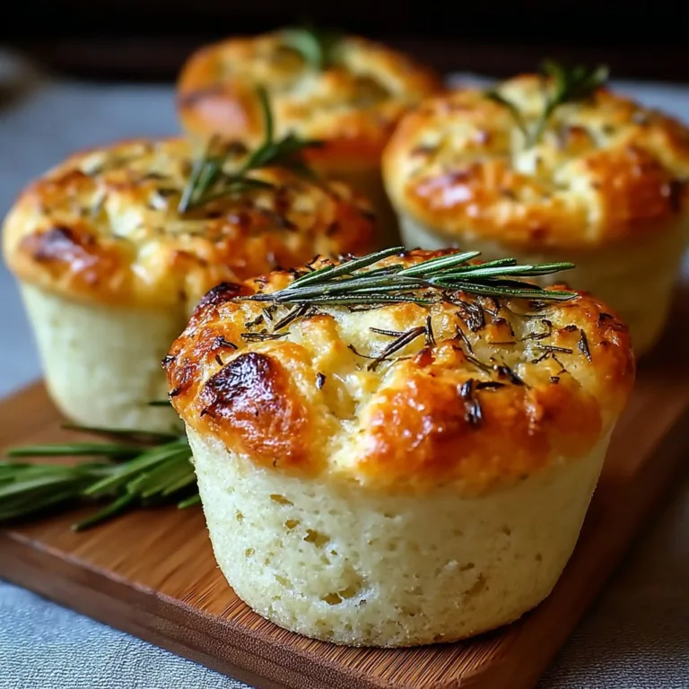 Easy Garlic Rosemary Focaccia Muffins