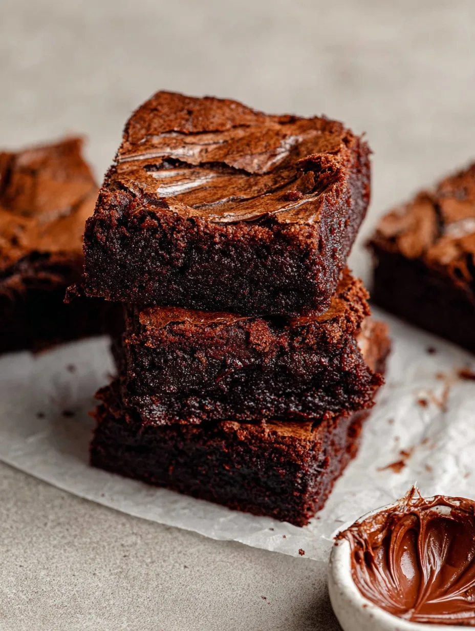 Fudgy Chocolate Brownies with Nutella