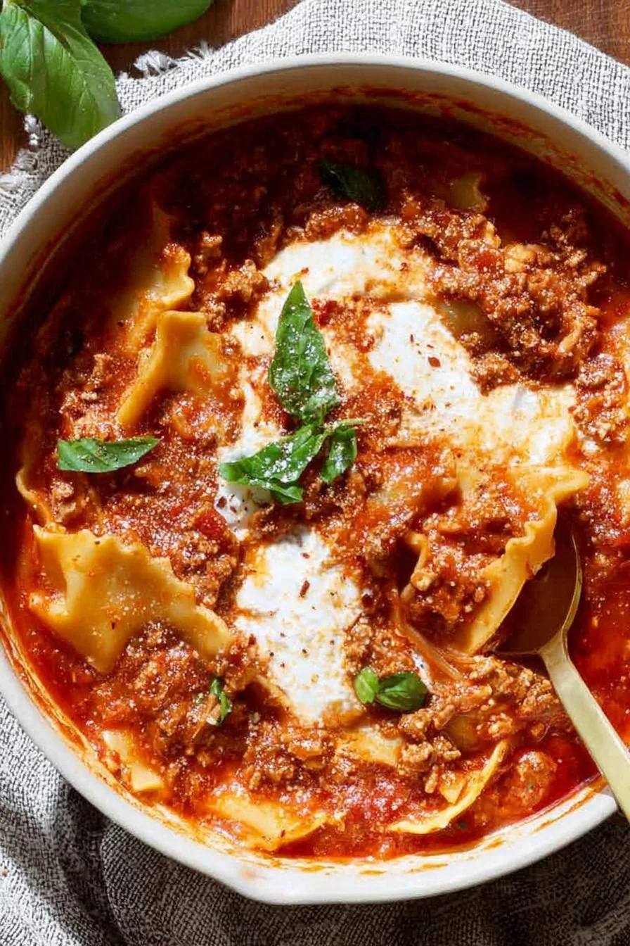 Healthy One-Pot Lasagna Soup
