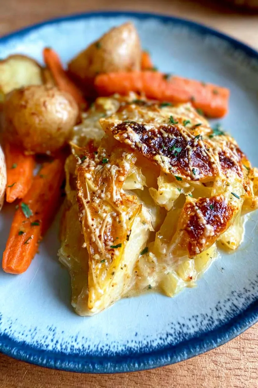 Melt Away Creamy Cabbage Potatoes + Carrots