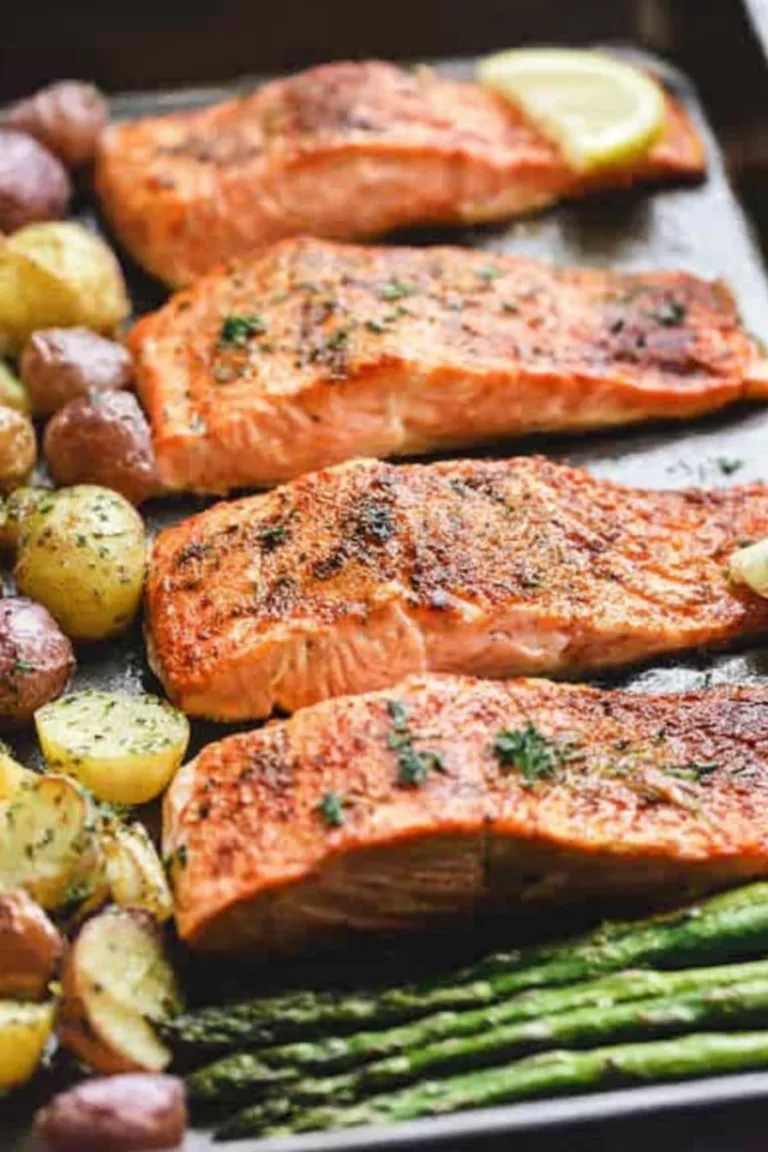 Sheet Pan Salmon and Asparagus with Potatoes