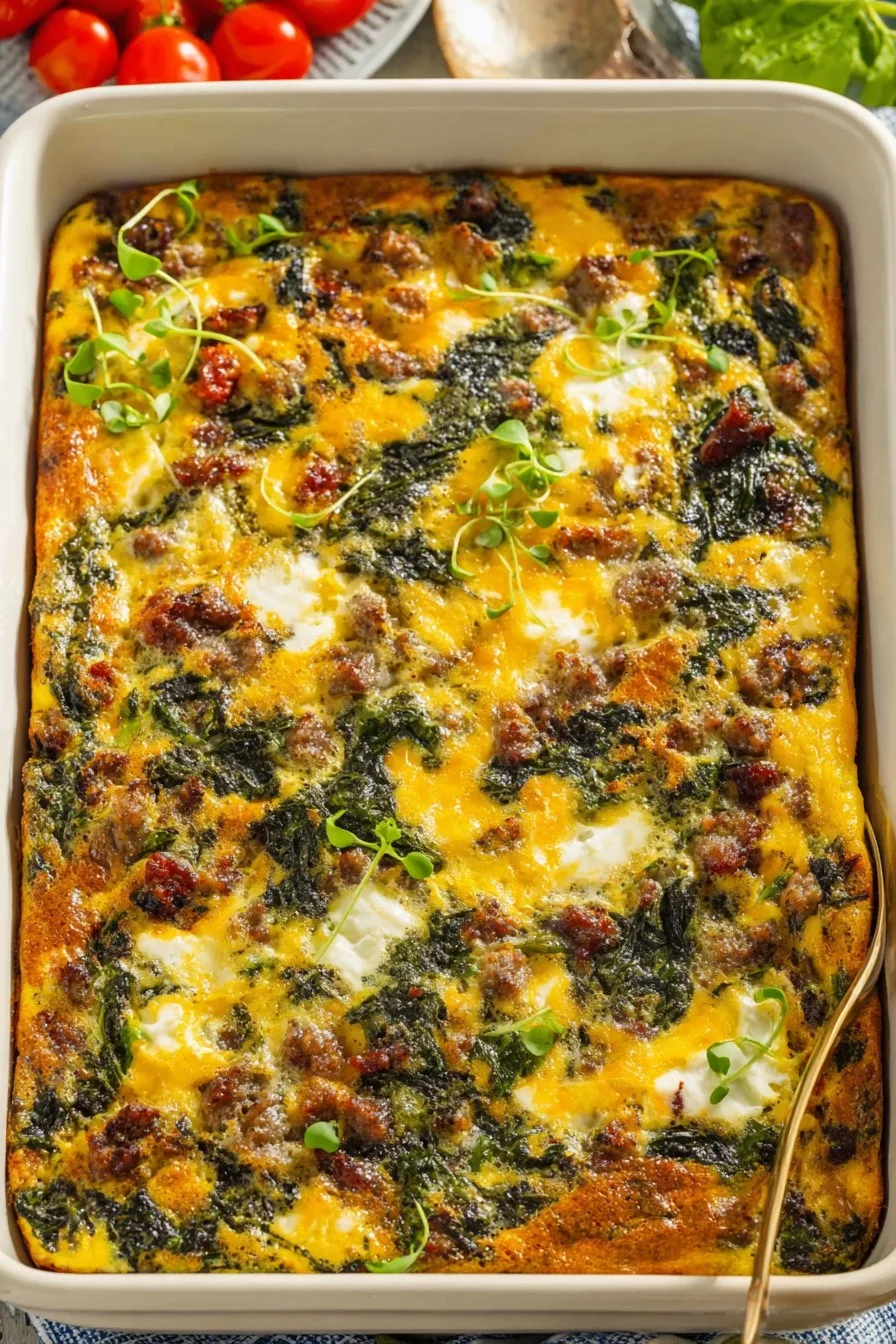 Whole30 Breakfast Casserole with Sausage and Eggs