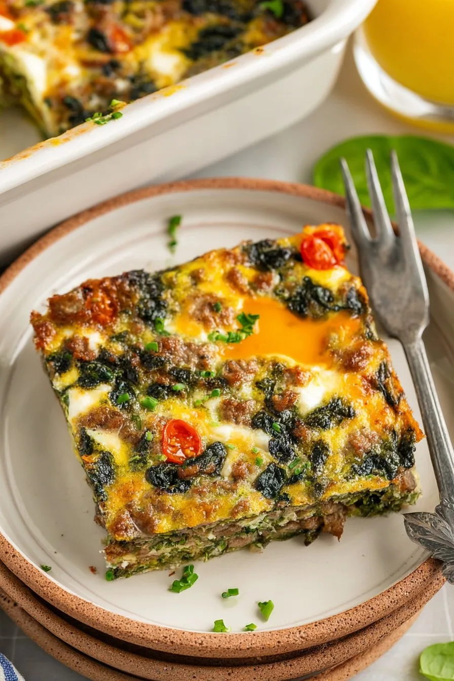 Whole30 Breakfast Casserole with Sausage and Eggs
