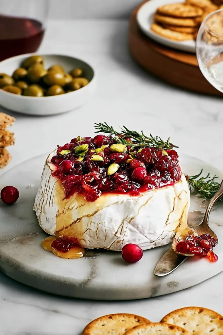 Baked Brie with Cranberry Sauce