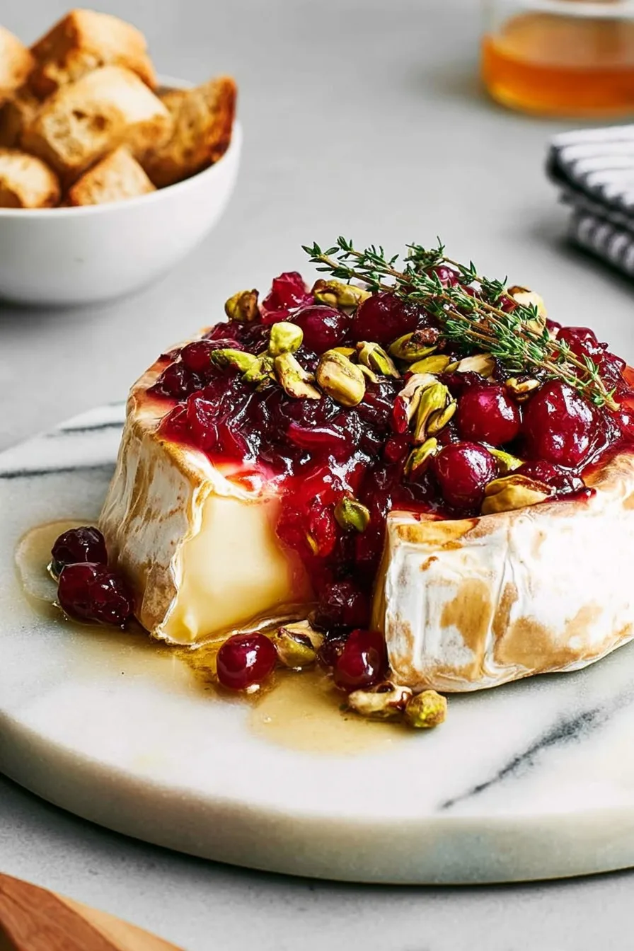 Baked Brie with Cranberry Sauce