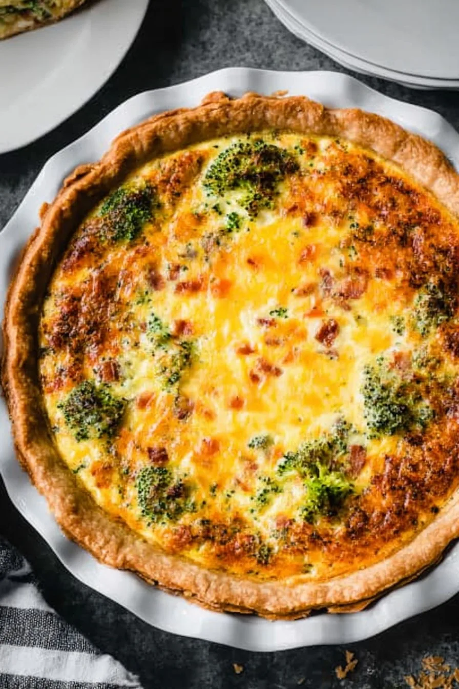 Broccoli and Cheddar Quiche