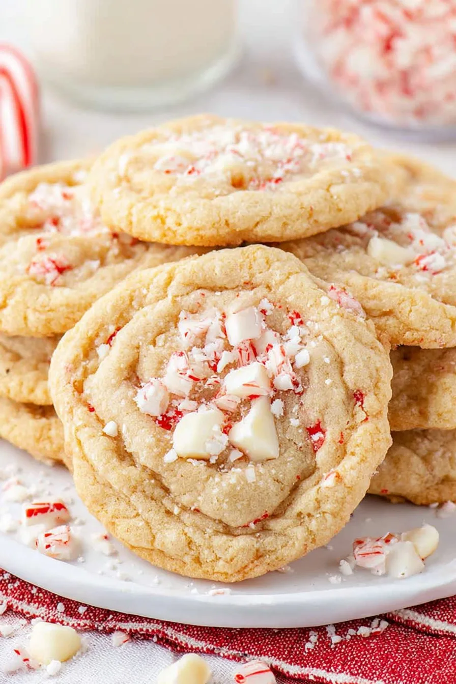 Chewy White Chocolate Peppermint Cookies