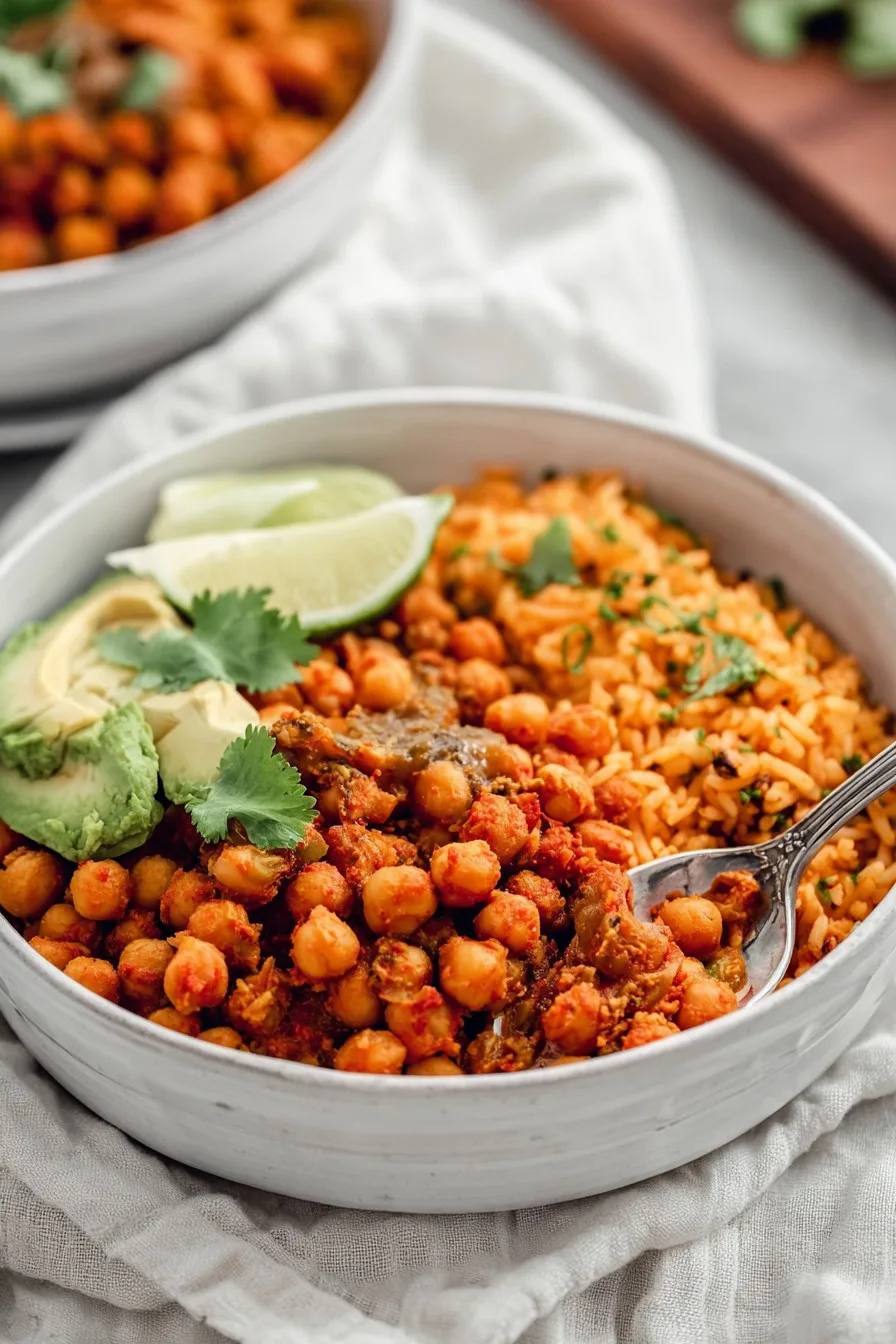 Mama’s Chickpeas in Sofrito with Arroz con Gandules