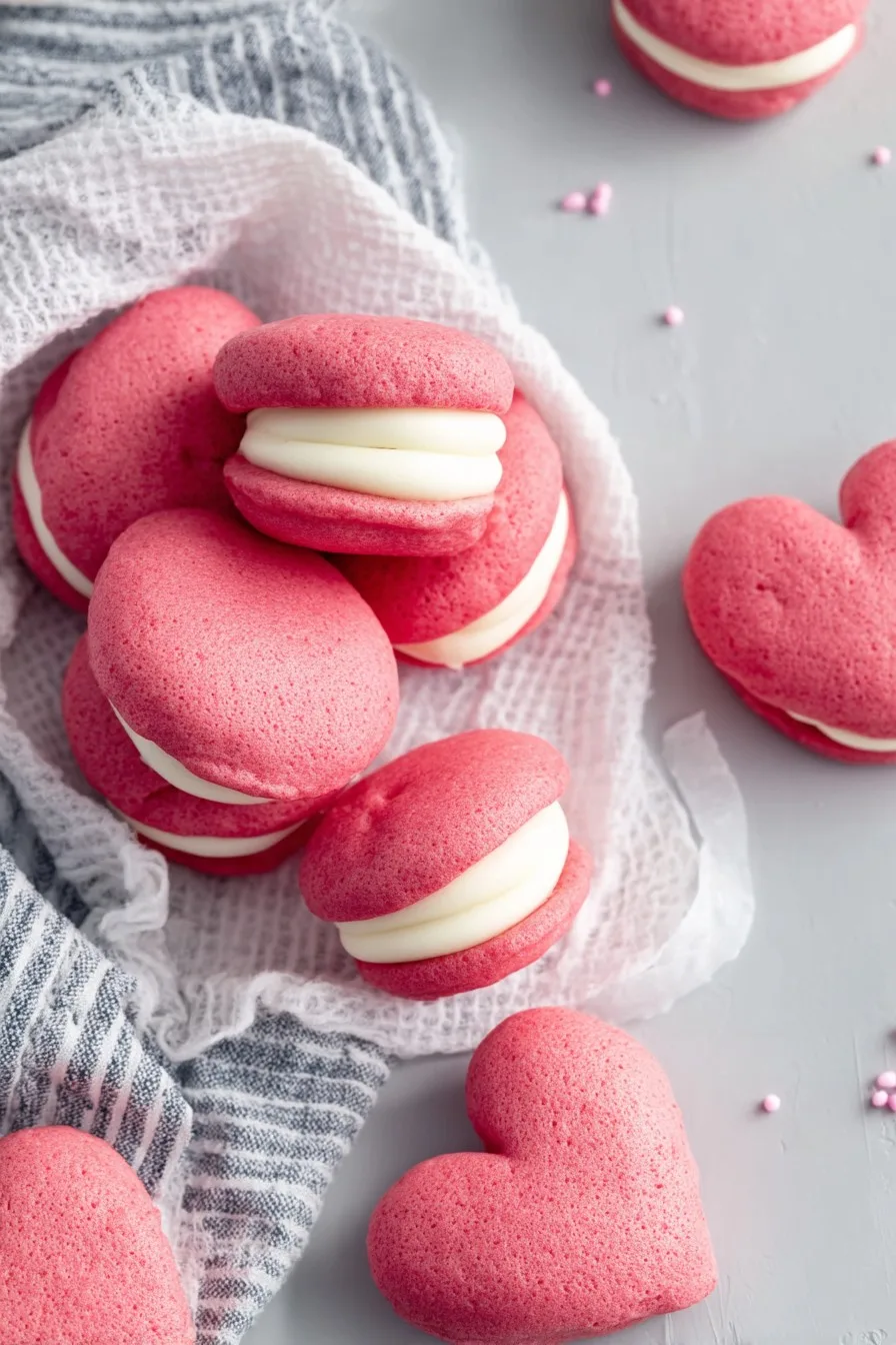 Pink Velvet Whoopie Pies