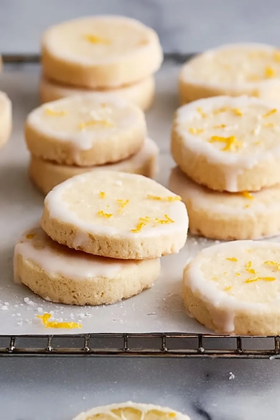 Slice and Bake Lemon Shortbread Cookies
