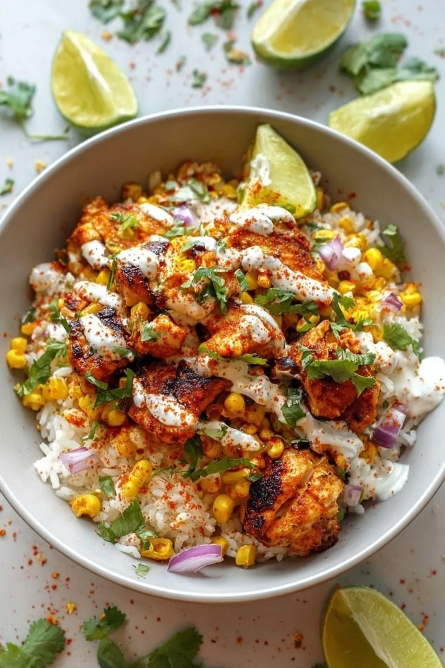 Street Corn Chicken and Rice Bowls