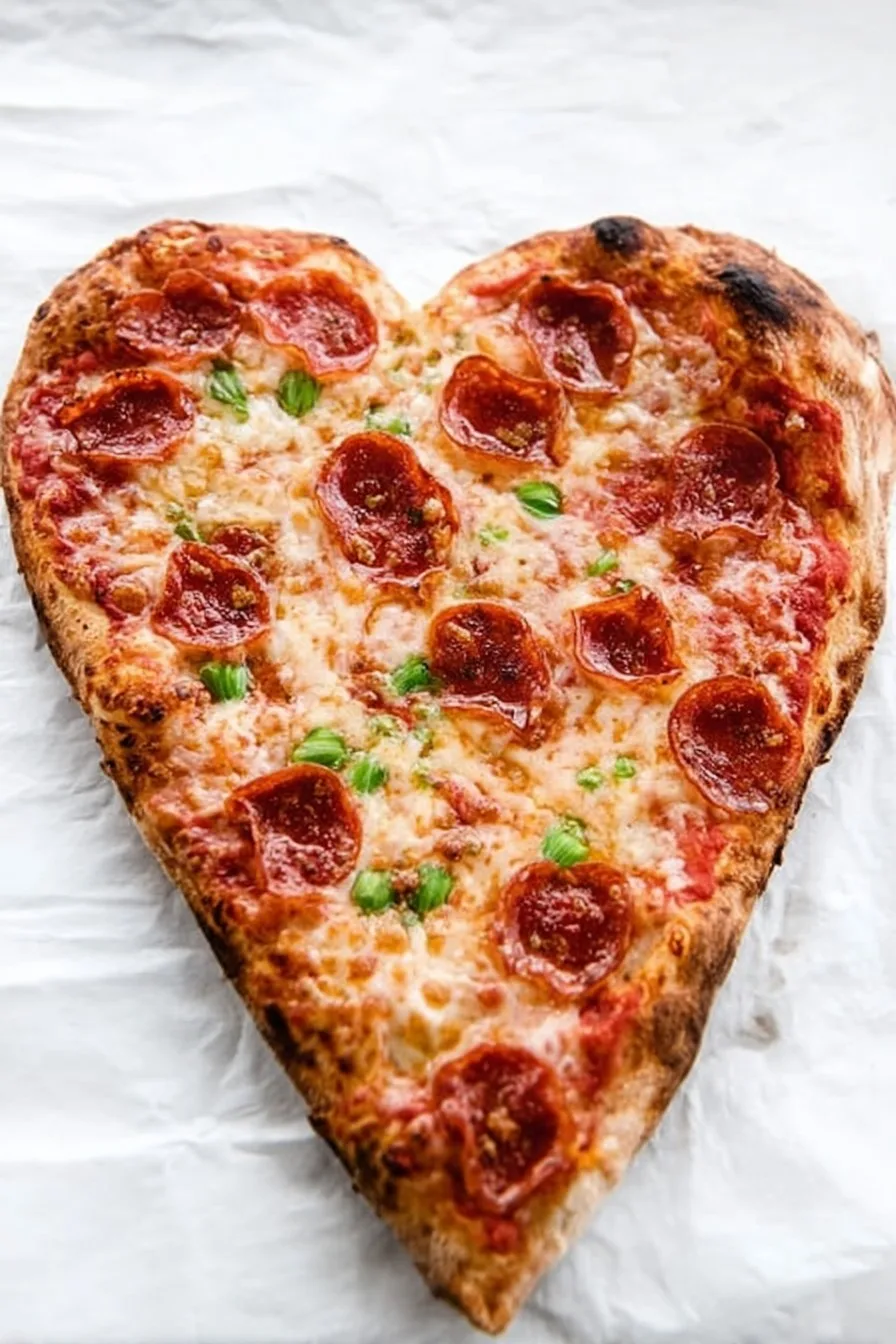 Valentine’s Day Heart Pepperoni Pizza