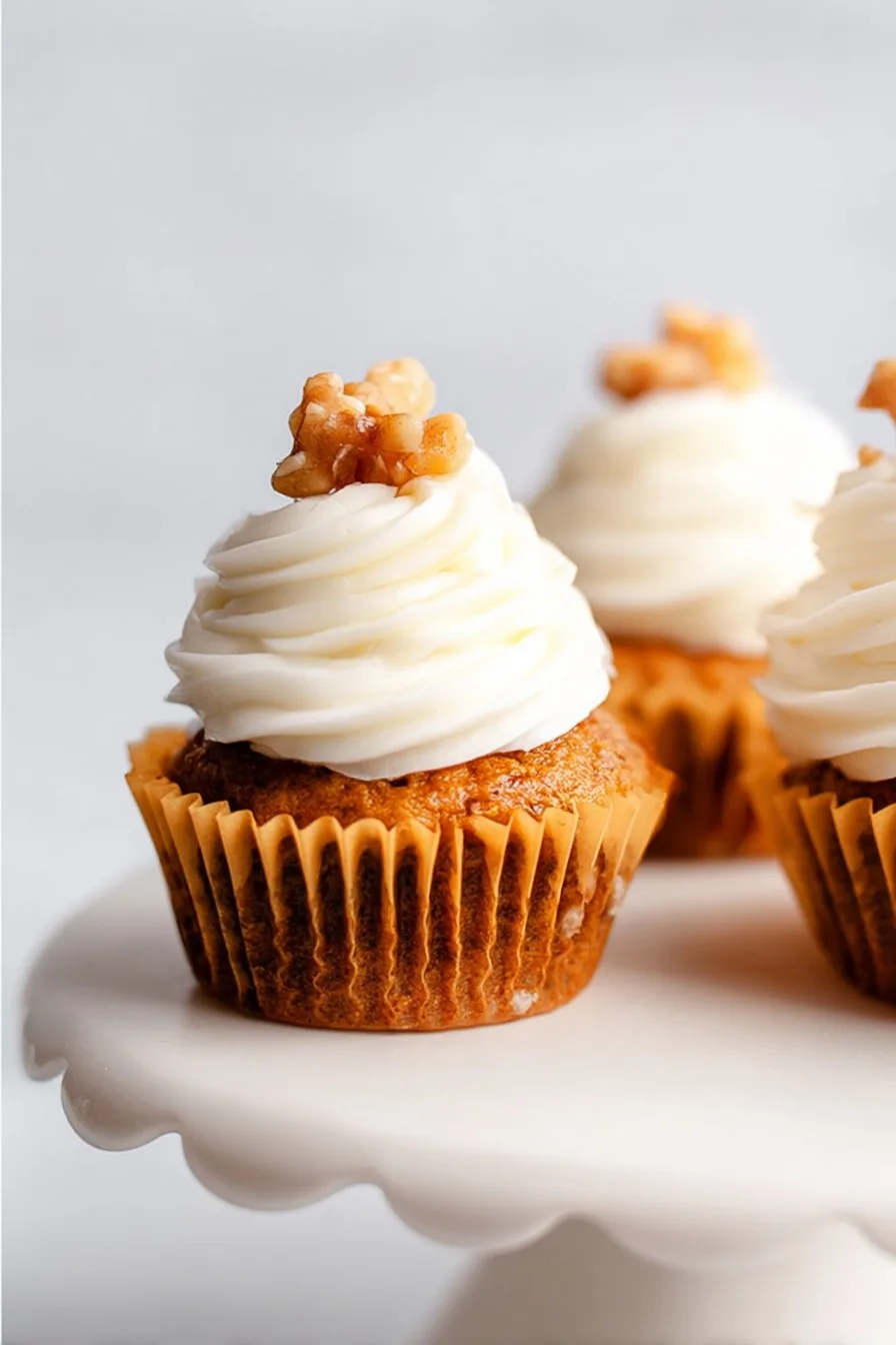 Mini Carrot Cake Cupcakes with Cream Cheese Frosting
