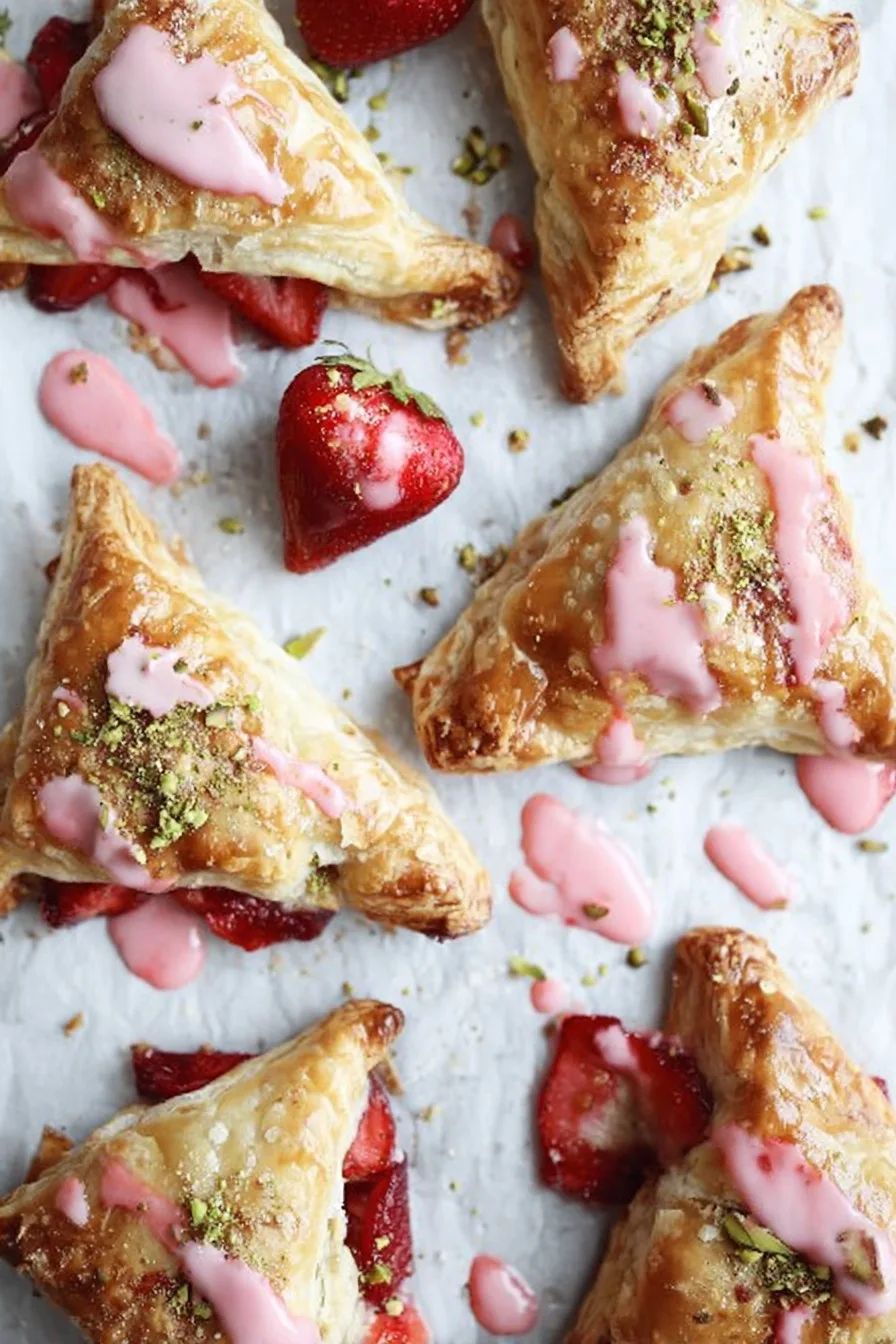 Mini Strawberry Pistachio Turnovers