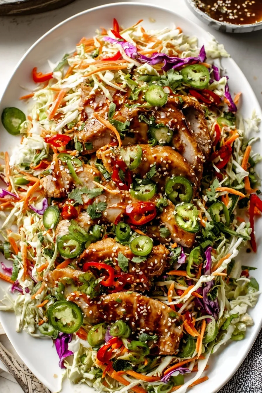 Sesame Chicken Cabbage Crunch Salad