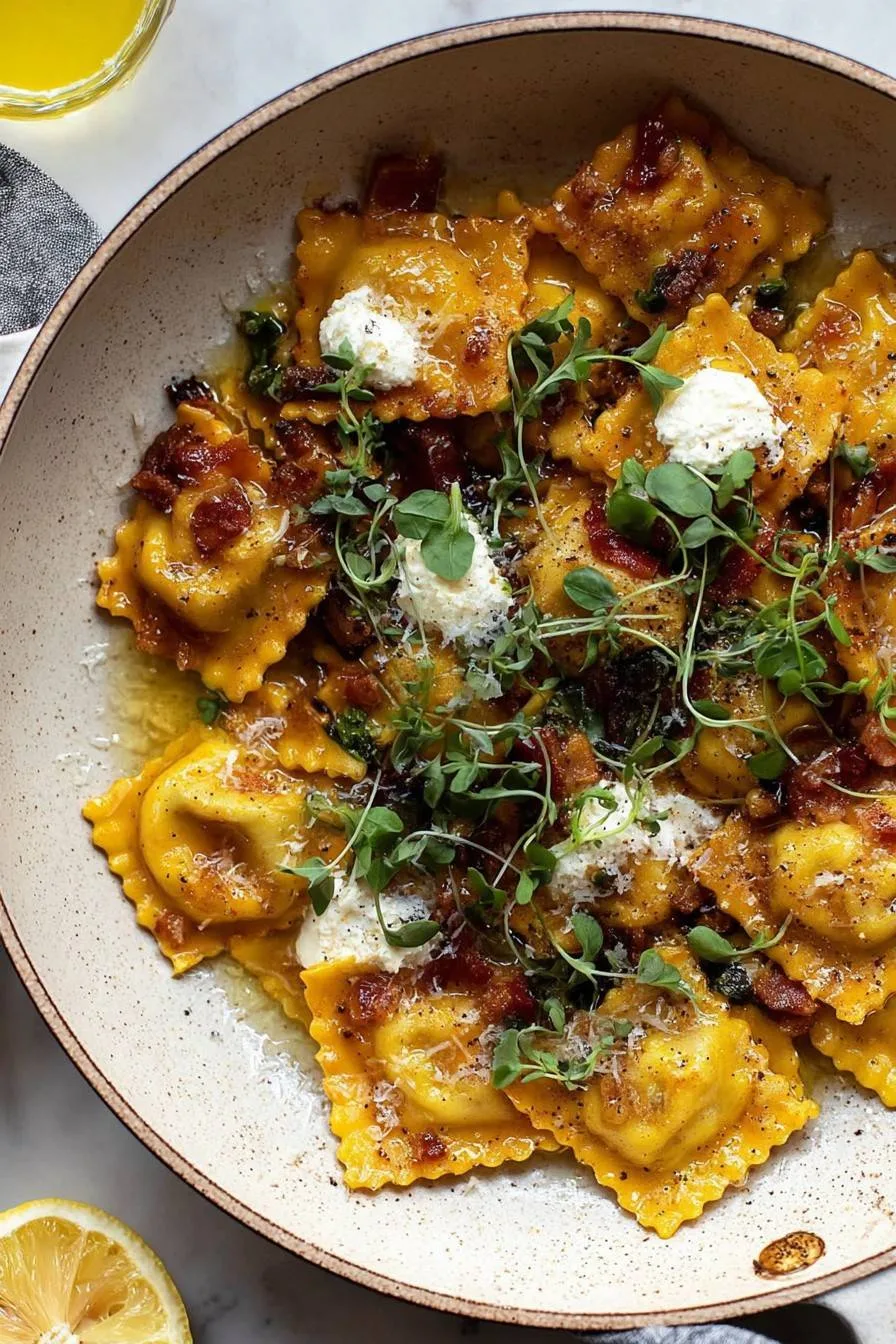 Toasted Skillet Ravioli with Lemon & Brown Butter