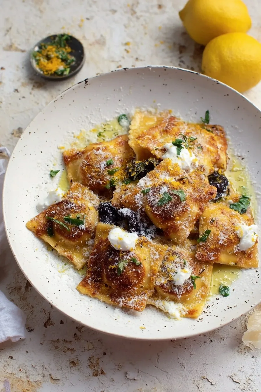 Toasted Skillet Ravioli with Lemon & Brown Butter