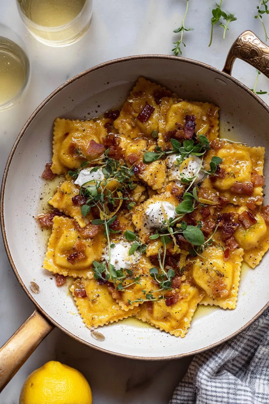 Toasted Skillet Ravioli with Lemon & Brown Butter