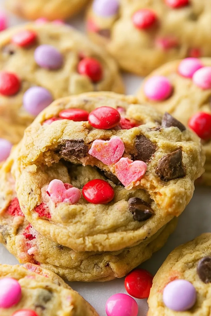 Valentine’s Day M&M Cookies
